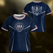 USA Kids Soccer Jersey Set Navy Blue Eagle Shield Youth Sports Kit