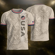 USA Soccer Jersey Navy Vintage US Map American Flag Shirt Patriotic Beige Soccer Fan