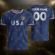 USA Soccer Jersey Style Adult Shirts Custom Name Number Personalized Athletic Top