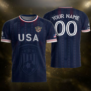 Men Athletic Sport T Shirt Outfits Personalized Custom Name USA Soccer Jersey