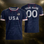 Men Athletic Sport T Shirt Outfits Personalized Custom Name USA Soccer Jersey