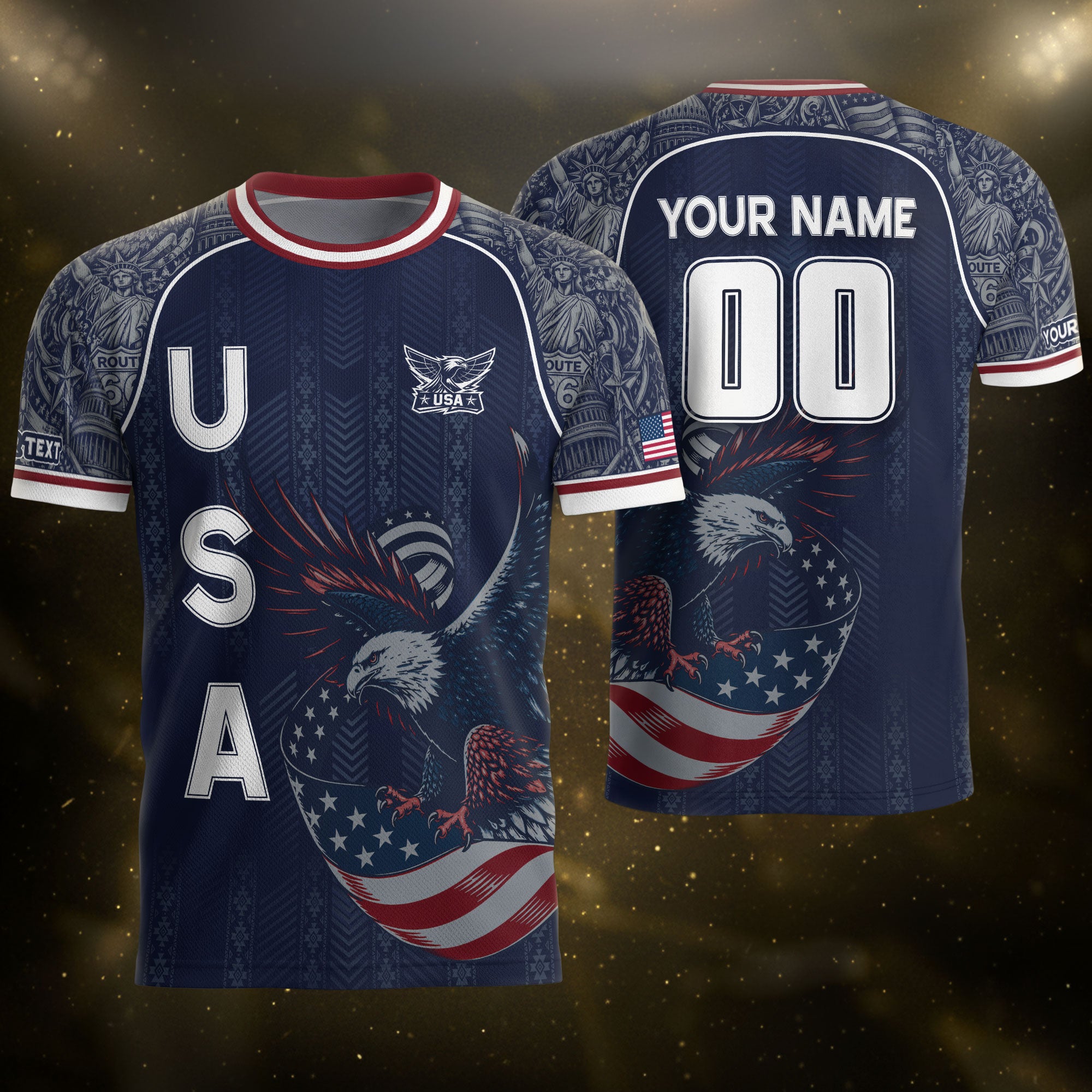 USA Eagle Soccer Jersey Style Adult Shirts Custom Name Number Personalized Top