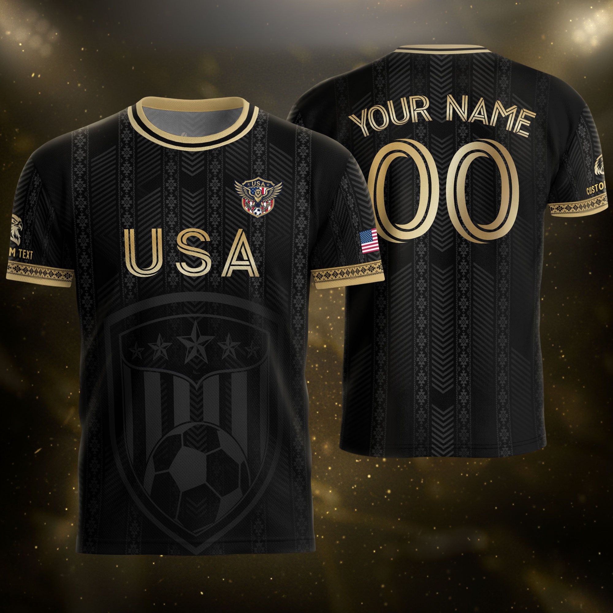 USA Soccer Jersey Style Men Athletic T Shirt Outfits Personalized Custom Name Tee