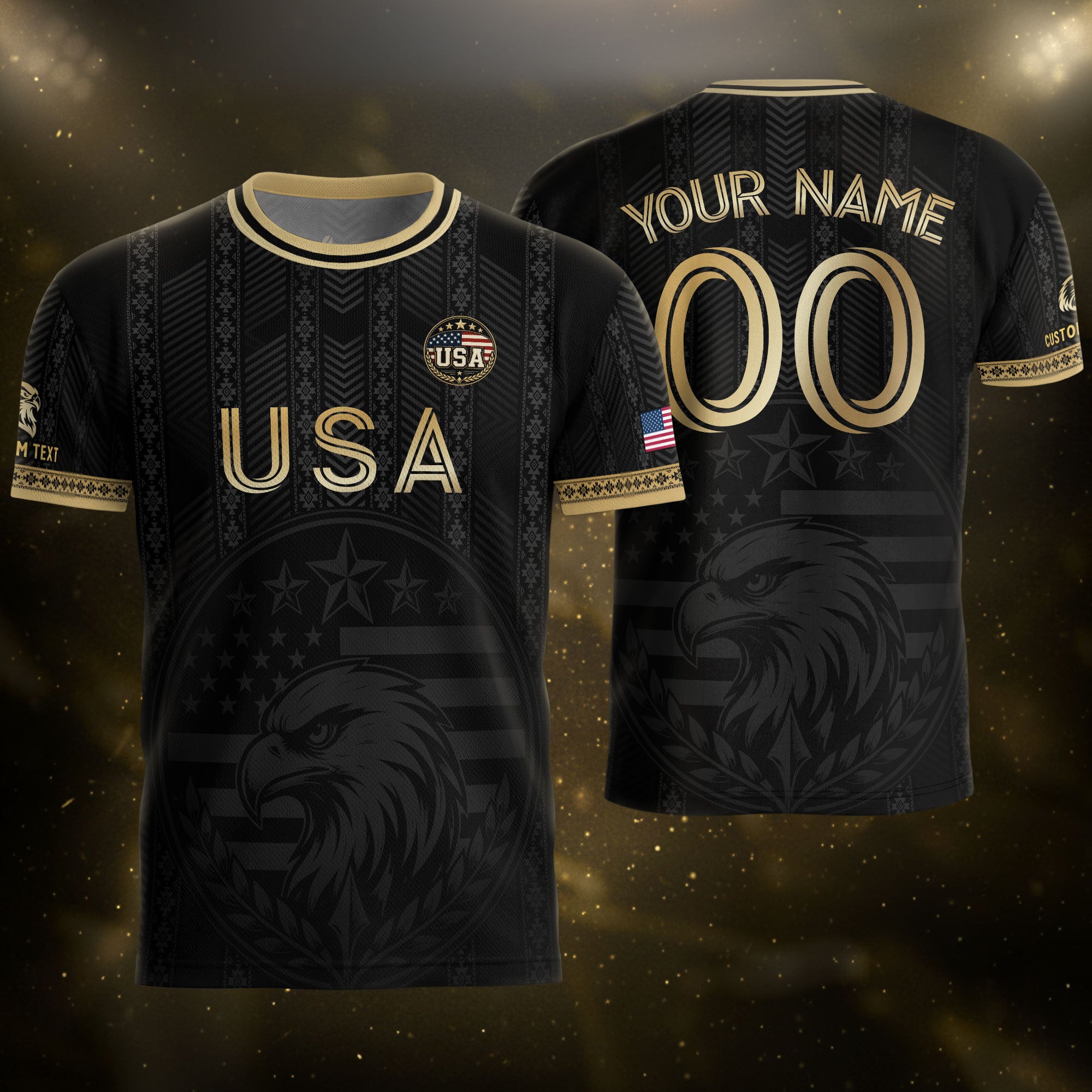 USA Soccer Jersey Style Men Athletic T Shirt Outfits Personalized Custom Name Tee