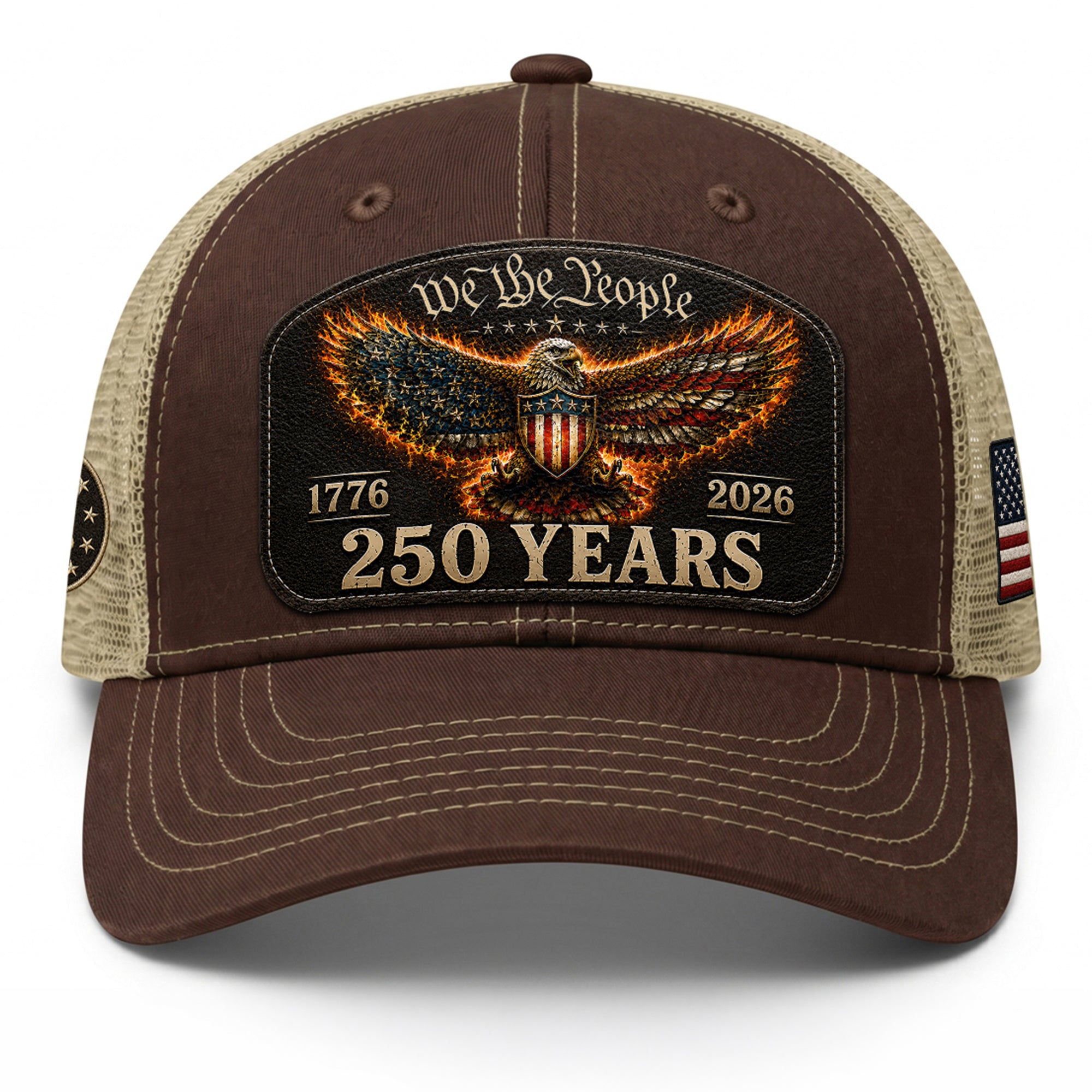 We The People 250 Years Trucker Hat - Patriotic 1776-2026 American Flag Eagle Cap