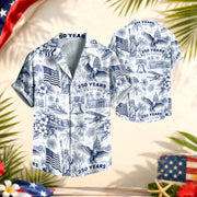 Hawaiian Shirt 250th Anniversary Vintage Patriotic White Toile All Over Print