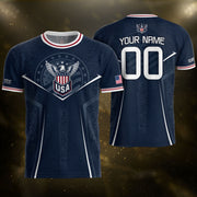 USA Soccer Jersey Custom Name Number Vintage Map Patriotic Cream Football Team Shirt