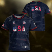 USA Kid Navy Soccer Jersey American Flag Eagle Football Shirt Graphic Youth