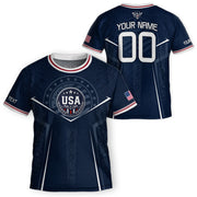 Custom Navy Blue USA Soccer Jersey and Shorts Set Kid Personalized Name and Number