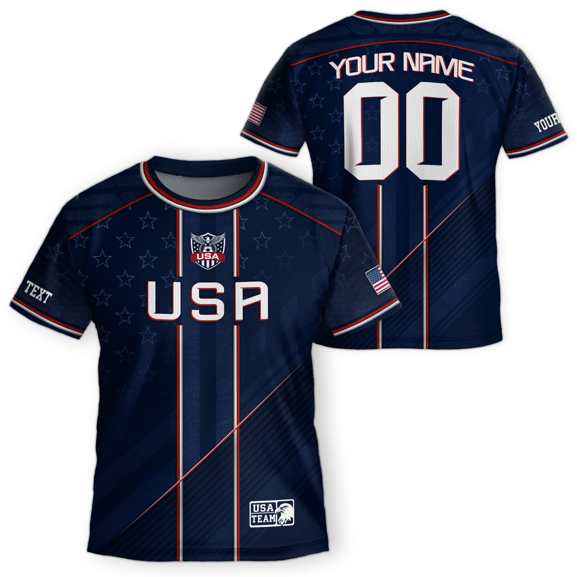 Custom Navy Blue USA Team Soccer Jersey and Shorts Kid Personalized