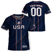 Custom Navy Blue USA Team Soccer Jersey and Shorts Kid Personalized