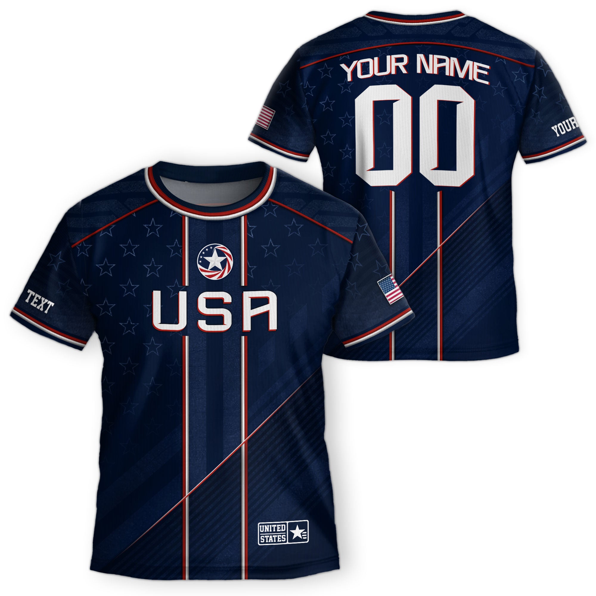 Custom Navy Blue USA Team Soccer Jersey and Shorts Kid Personalized