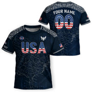 Custom Navy Blue USA Soccer Jersey and Shorts Kid Personalized Name Number