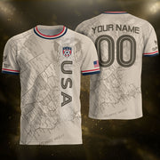 Personalized USA Soccer Jersey Custom Name Number Vintage Map Athletic Training Top