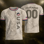 Personalized USA Soccer Jersey Custom Name Number Vintage Map Athletic Training Top