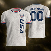 Customized USA Soccer Jersey Crewneck Vintage Map Patriotic Graphic Tee Athletic Top