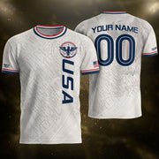 Customized USA Soccer Jersey Crewneck Vintage Map Patriotic Graphic Tee Athletic Top