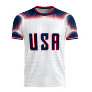 USA Soccer Jersey Men White Red Blue Star Pattern Soccer T-Shirt Sportswear Gift