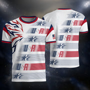 USA Soccer Jersey Men White Navy Red Flag Graphic Football Shirt Retro Fan Wear