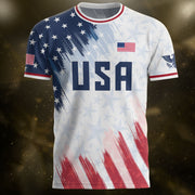 USA Soccer Jersey Adult Patriotic Eagle Athletic Shirt United States Soccer Tee - Rust Field Wear