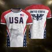 USA Soccer Jersey Adult United States Patriotic Eagle Shirt American Football Tee - Rust Field Wear