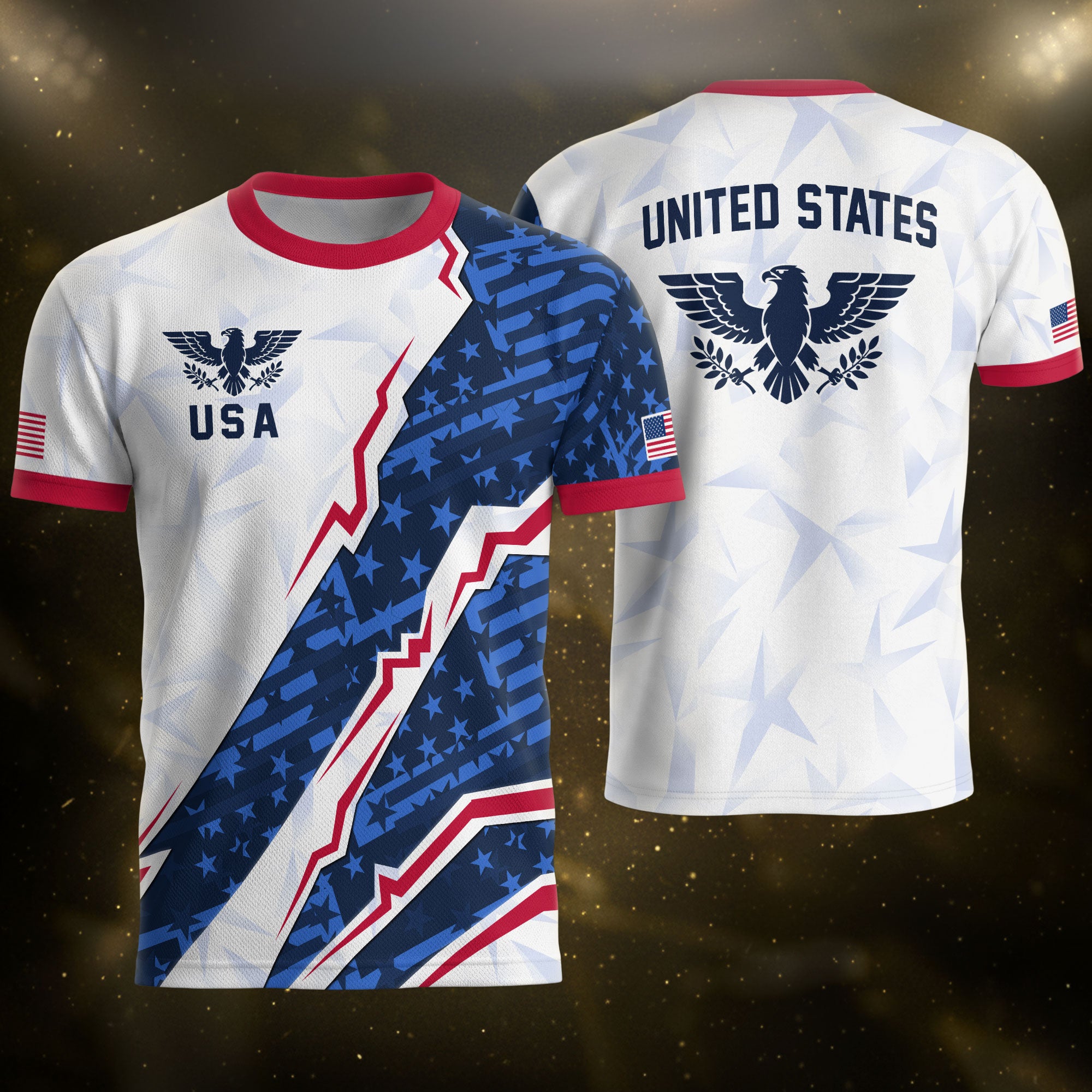 USA Eagle Soccer Jersey Adult American Pride Patriotic Soccer Fan Graphic Shirt