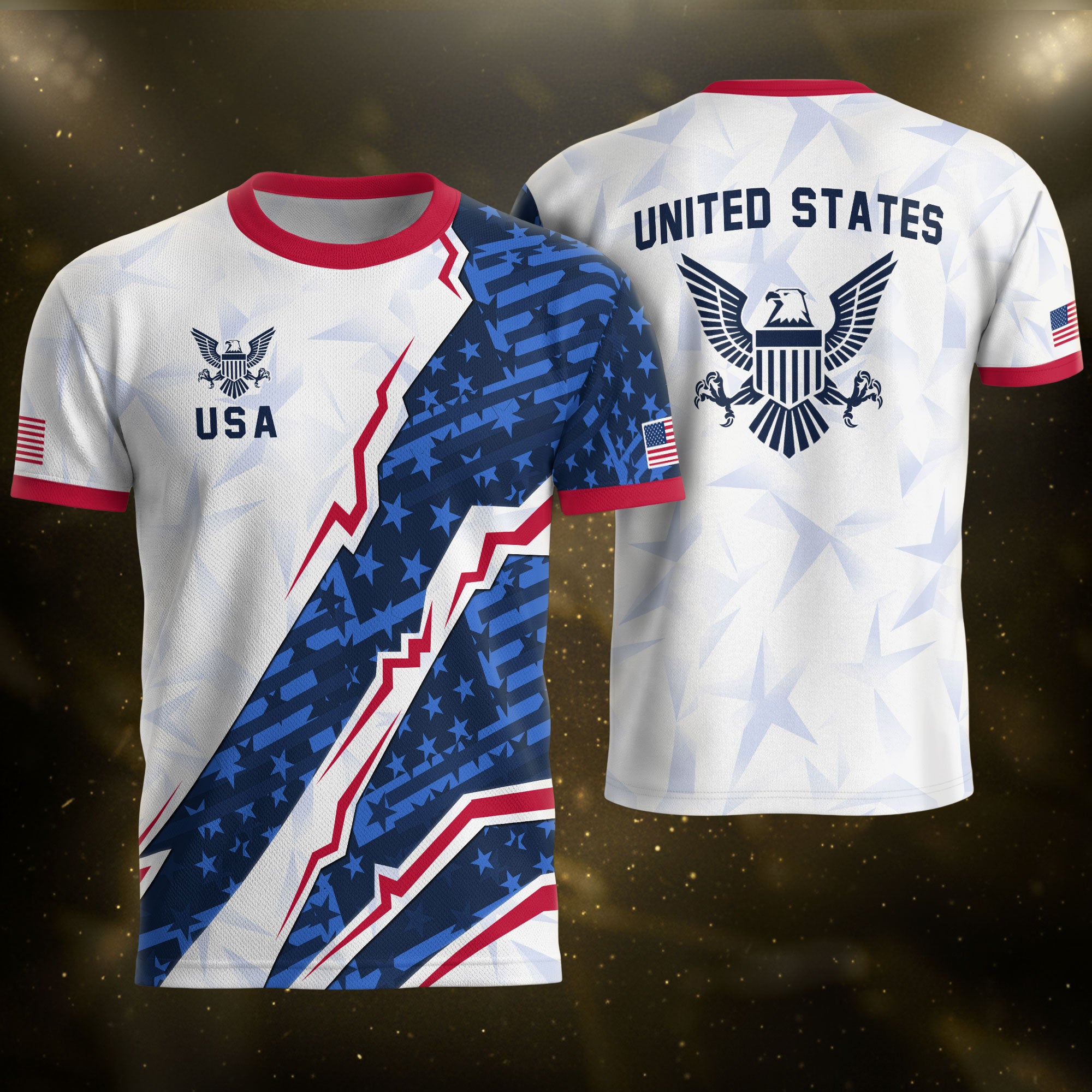USA Eagle Soccer Jersey Adult American Pride Patriotic Soccer Fan Graphic Shirt