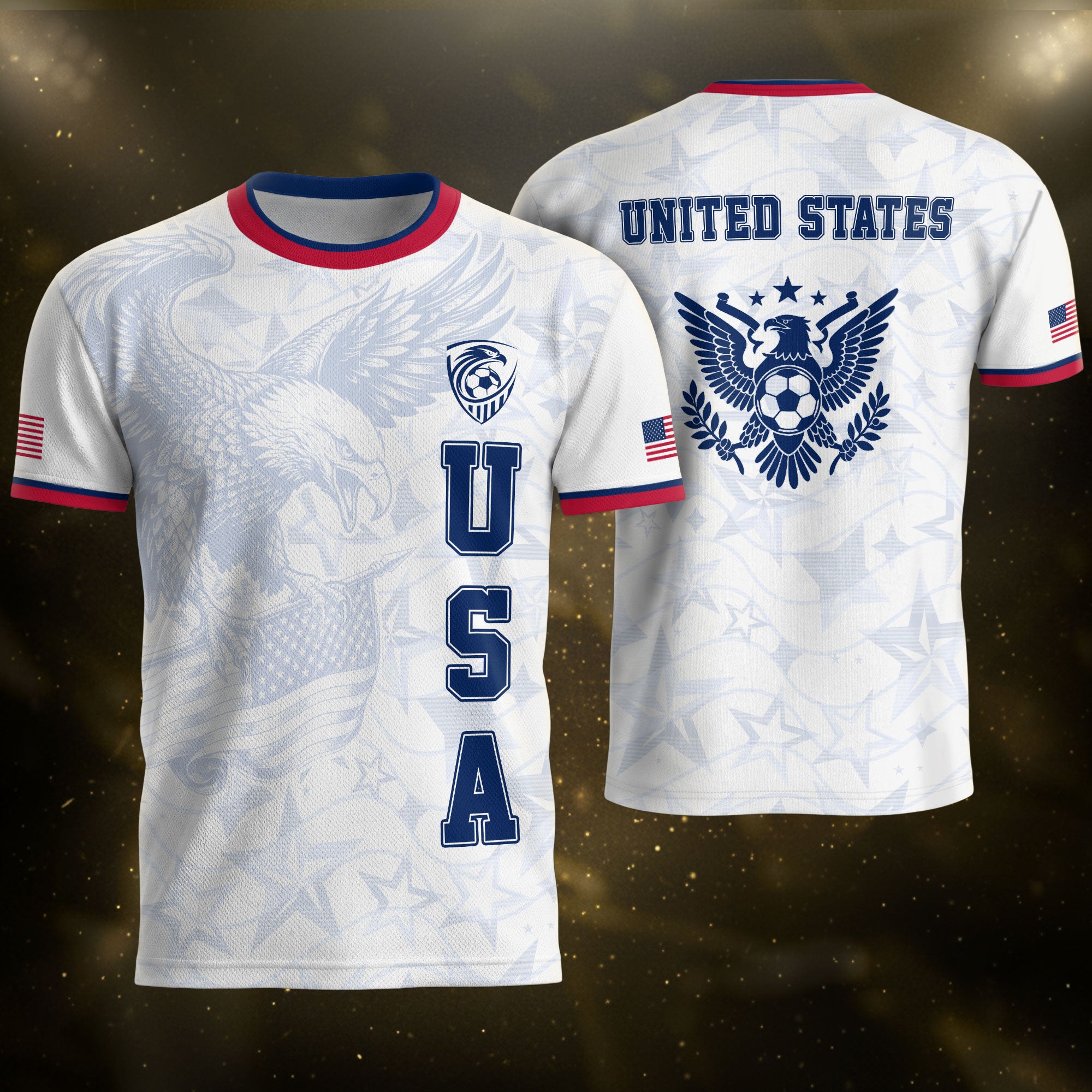 USA Eagle Soccer Jersey Adult Patriotic American Flag Soccer Fan Independence Day Shirt