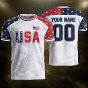 Custom USA Soccer Jersey White American Football Shirt Sports Fan Gear Name Men
