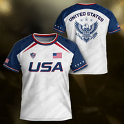 Kids USA Soccer Jersey White Youth Patriotic American Flag Eagle Football Tee Shirt