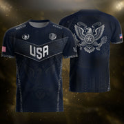 Adult Soccer Jersey Blue Patriotic Style - Bold Eagle Graphic Team Performance Shirt