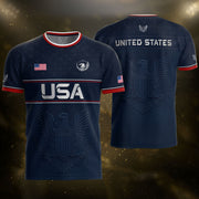 Blue Adult Soccer Jersey Classic Style - Patriotic Eagle Graphic Team Training Shirt