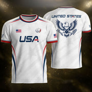 White Adult Soccer Jersey Patriotic Look - Pro Eagle Graphic Team Performance Shirt