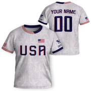 USA Youth Custom Soccer Jersey Heritage Collection White Personalized Sportswear Top