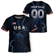 Custom Kids USA Soccer Jersey Navy Personalized Youth Patriotic Football Shirt