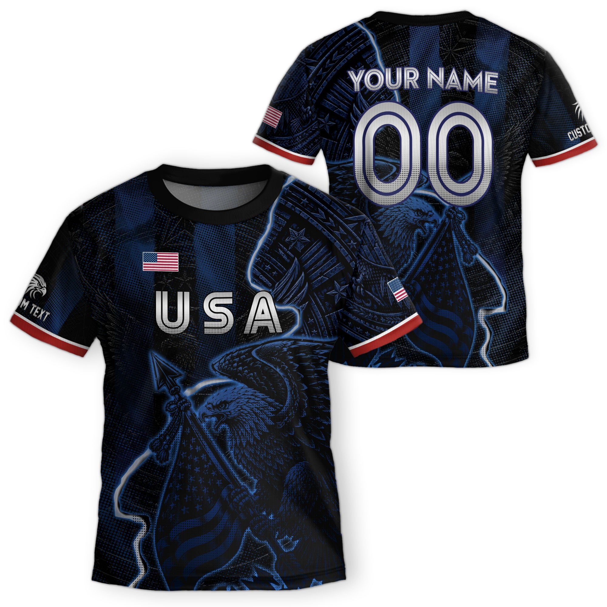Custom Kids USA Soccer Jersey Navy Personalized Youth Patriotic Football Shirt