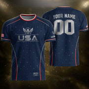 Adult USA Soccer Jersey Personalized American Eagle Patriotic Team Football Shirt