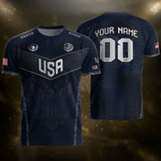 Custom Adult USA Soccer Jersey - Personalized Name & Number Patriotic Sports Team Shirt