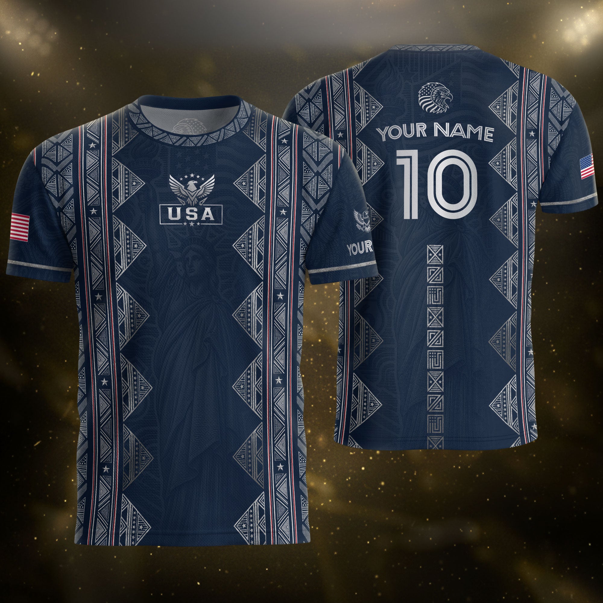 Personalized USA Soccer Jersey Adult Custom Name Number Patriotic Sports Team Uniform