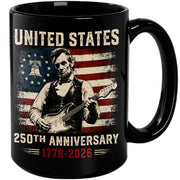 United States 250th Anniversary Mug Abraham Lincoln Guitar 1776 2026 Ceramic - Rust Field Wear
