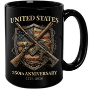 1776 2026 Mug 250th Anniversary United States Patriotic Rifle Shield Ceramic upsale