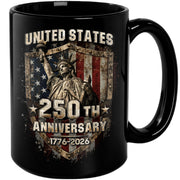 United States 250th Anniversary Mug - 1776-2026 Patriotic Statue of Liberty Drinkware