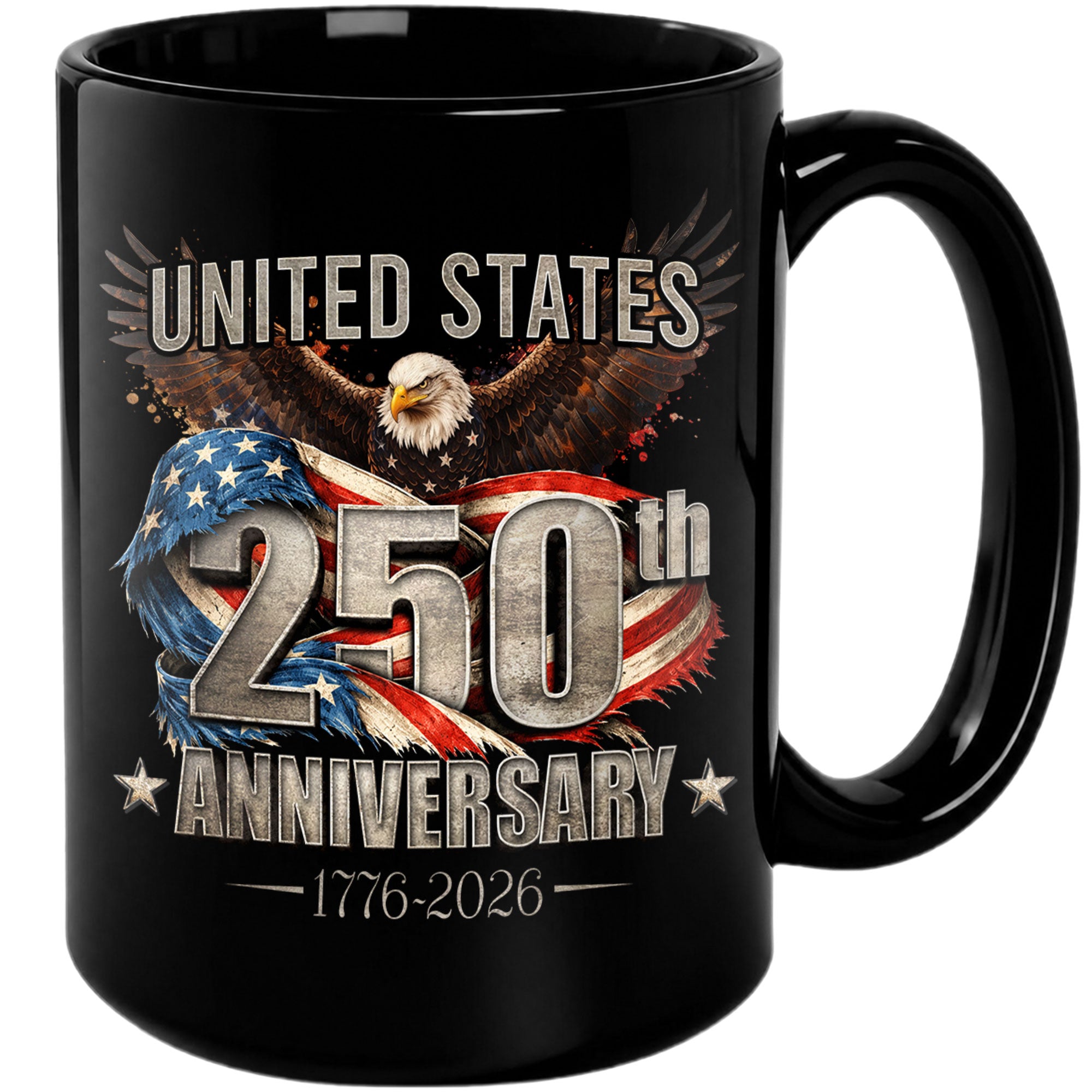 United States 250th Anniversary Mug - 1776-2026 Patriotic Bald Eagle Drinkware Gift