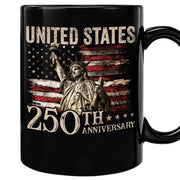 Proud 250th Anniversary of USA Mug - Statue of Liberty Vintage Flag Keepsake Item