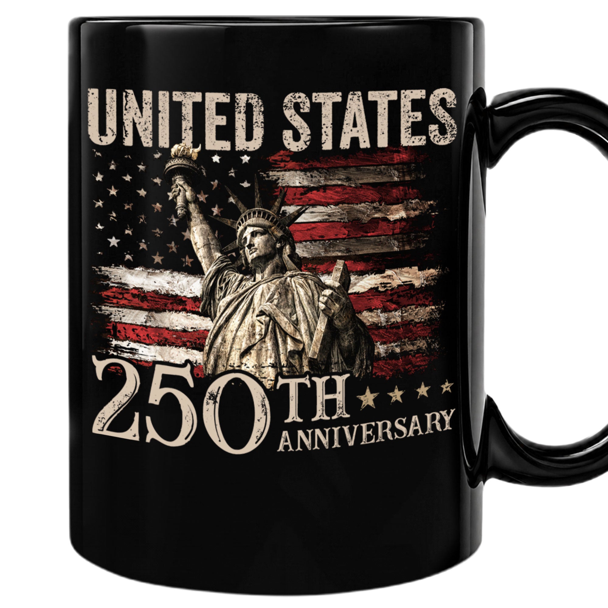 Proud 250th Anniversary of USA Mug - Statue of Liberty Vintage Flag Keepsake Item