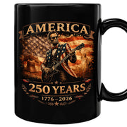 Lincoln Guitar Ceramic Mug - Patriotic Statue Liberty Flag Vintage Beverage Cup