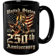 250th Anniversary Mug 1776-2026 Patriotic US Flag Abraham Lincoln Rock Guitar Gift