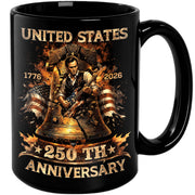 Patriotic Mug 250 Years 1776-2026 United States Liberty Bell Lincoln Rocker Independence