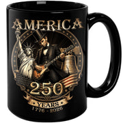Patriotic Mug 250 Years 1776-2026 United States Statue Of Liberty Lincoln Rock Guitar