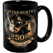 Patriotic Mug 250 Years 1776-2026 United States Statue Of Liberty Lincoln Rock Guitar - Rust Field Wear